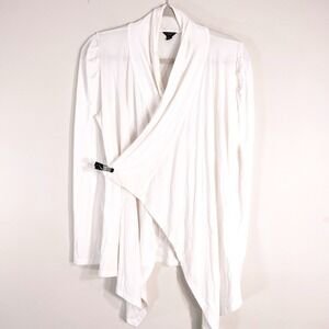 Ann Taylor Cardigan; Open Front, Waterfall Drape, Puff Shoulder, Petite MP